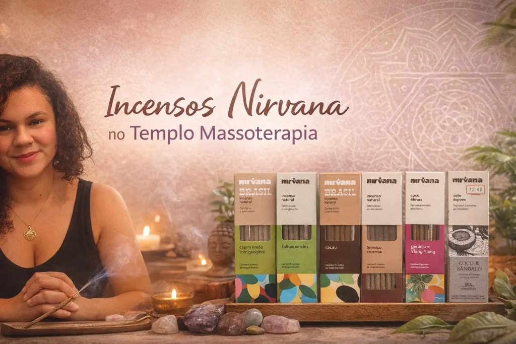 Incensos Nirvana no Templo da Massagem Massoterapia